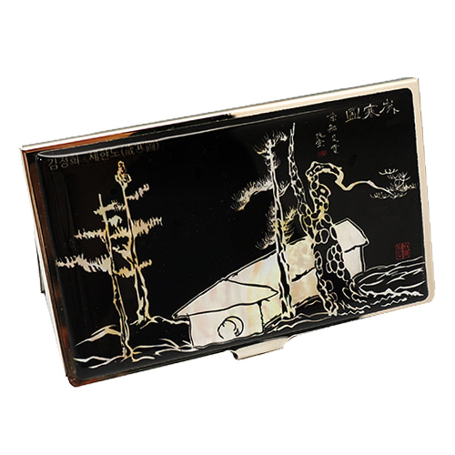 Mother-of-Pearl Business Card Case — Sehando (Black)